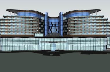 Modern High-Rise Hotel Model in SketchUp-BIM WORLD