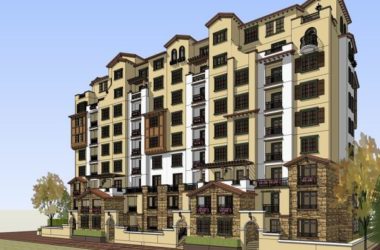 SketchUp Residential Model: High-Rise Building in Spanish Classical Style-BIM WORLD
