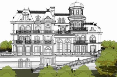 Multi-Story Experimental Center and Office Building in Western European Classical Style – SketchUp Model-BIM WORLD