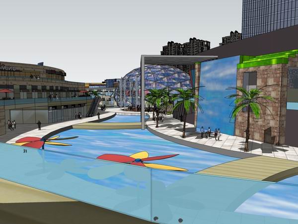 SketchUp Complex Model: Multi-Story High-Rise Office, Residential, and Commercial Building in Modern Style