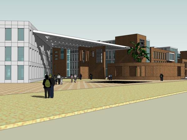 Modern Multi-Story High School Campus Design in SketchUp