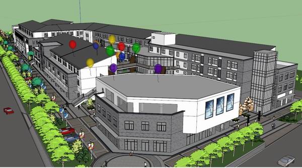 SketchUp Business Model: Multi-Story Shopping and Leisure Center in Modern Chinese Style