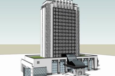 SketchUp Hotel Model | Modern Chinese-Style High-Rise Design-BIM WORLD