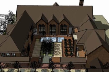 SketchUp Business Model: Multi-Story Classical Commercial Street Section-BIM WORLD