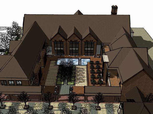 SketchUp Business Model: Multi-Story Classical Commercial Street Section