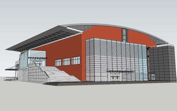 Modern Multi-Story Gymnasium Design in SketchUp