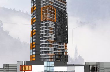 Modern High-Rise Office Building with Ground Floor Retail | SketchUp Model-BIM WORLD