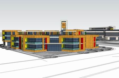 Modern Multi-Story High School Campus Model in SketchUp-BIM WORLD