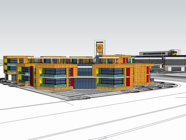 Modern Multi-Story High School Campus Model in SketchUp