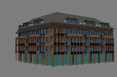 SketchUp School Model: Multi-Story Student Apartments and Classical Campus Buildings-BIM WORLD