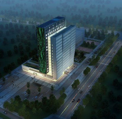 Modern High-Rise Office Building Model in SketchUp
