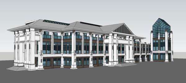 Classical Multi-Story Residential Activity Center SketchUp Model