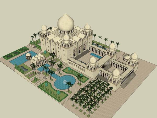 SketchUp Model of a Multi-Story Classical Castle: Ancient Architecture Design