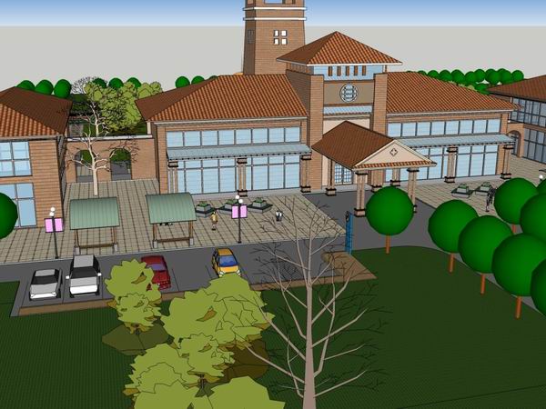 SketchUp Business Model: Multi-Story Entertainment Club in Classic Commercial Style