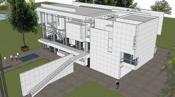 SketchUp Residential Model: Modern Multi-Story Activity Center and Clubhouse