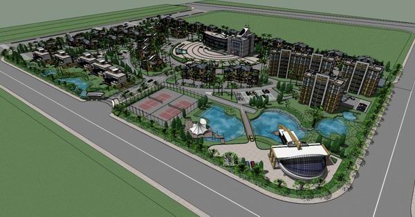 SketchUp Residential Model: Modern Multi-Story Low-Density Housing Design