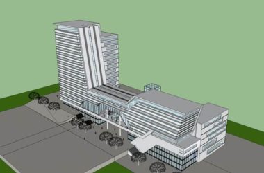 Modern High-Rise Office Building Model in SketchUp-BIM WORLD