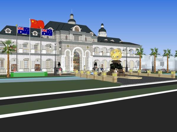 SketchUp Model of a Multi-Story Classical Australian Hotel