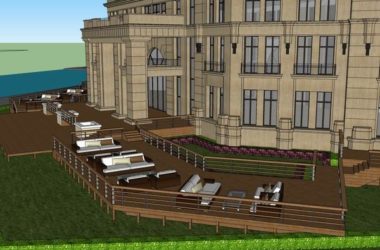 Classical Multi-Story Resort Hotel and Clubhouse Model in SketchUp-BIM WORLD