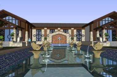 SketchUp Residential Model: Multi-Story Classical Style Sales Office-BIM WORLD