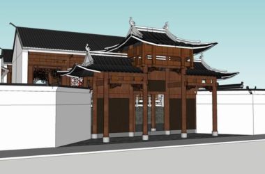 SketchUp Model of a Multi-Story Chinese Ancestral Hall in Traditional Ancient Style-BIM WORLD