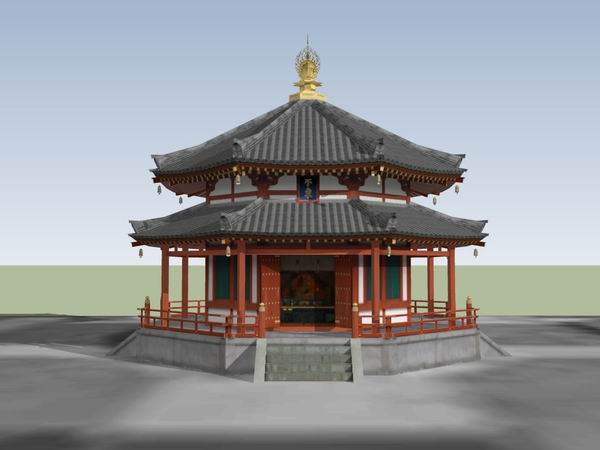 Multi-Story Ancient Chinese Pagoda Model in SketchUp