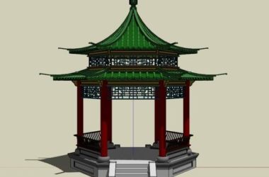 Chinese-Style Pavilion Sketch Model in SketchUp-BIM WORLD