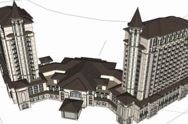 SketchUp Model of a European Classical High-Rise Hotel-BIM WORLD