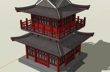 SketchUp Model of Multi-Story Tang Dynasty Attic | Traditional Chinese Ancient Architecture-BIM WORLD