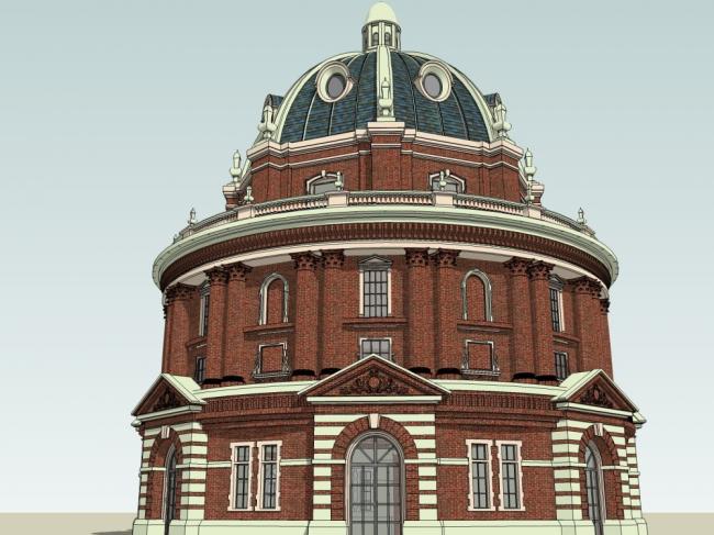 SketchUp Model of Ancient Architecture: Multi-Story Dome Pagoda in British Classical Style