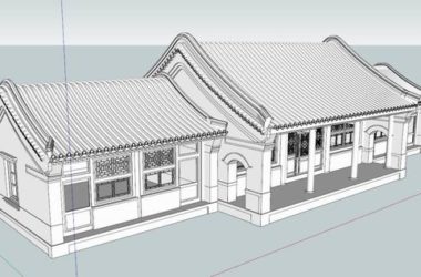 SketchUp Model of Multi-Story Chinese Courtyard House in Ancient Architectural Style-BIM WORLD