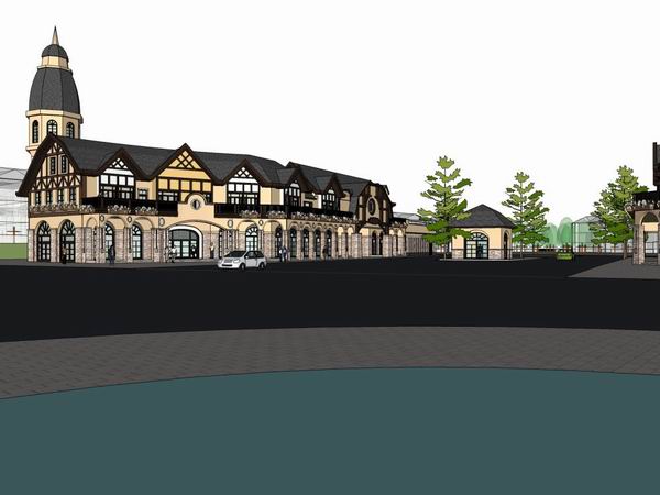 SketchUp Business Model: Multi-Story Clubhouse in British Classical Style for Commercial Use