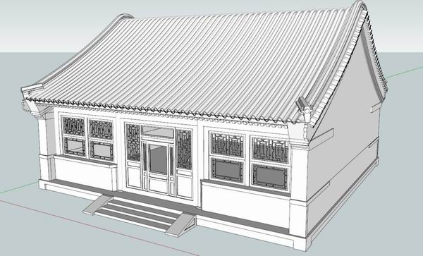 SketchUp Model of Traditional Chinese Multi-Story Courtyard Architecture