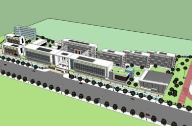 Modern Multi-Story High School Campus Design in SketchUp-BIM WORLD