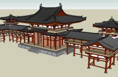 SketchUp Model of a Multi-Story East Asian Attic Complex in Traditional Chinese Architecture-BIM WORLD