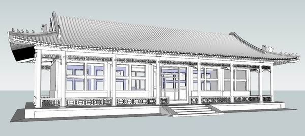 SketchUp Model of Multi-Story Chinese Hilltop Ancient Architecture