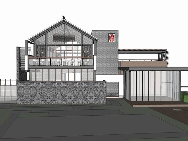 SketchUp Residential Design: Multi-Story Chinese Style Clubhouse