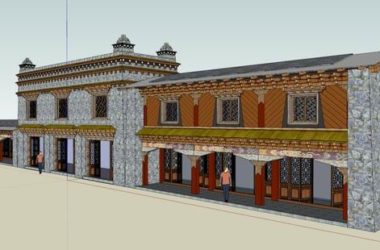 SketchUp Business Model: Multi-Story Traditional Tibetan Street Shops in Classic Commercial Style-BIM WORLD