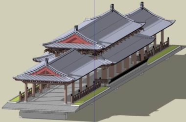 SketchUp Model of a Multi-Story Covered Bridge in Traditional Chinese Architecture-BIM WORLD