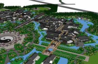 SketchUp Landscape Model: Multi-Story Clubhouse Hotel with Chinese-Inspired Design-BIM WORLD
