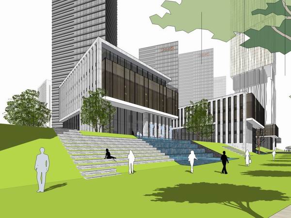 SketchUp Complex Model: Modern Super High-Rise Office, Hotel, and Commercial Building