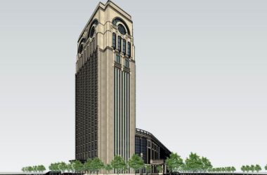 SketchUp Hotel Model: High-Rise Commercial Building in European Classical Style-BIM WORLD