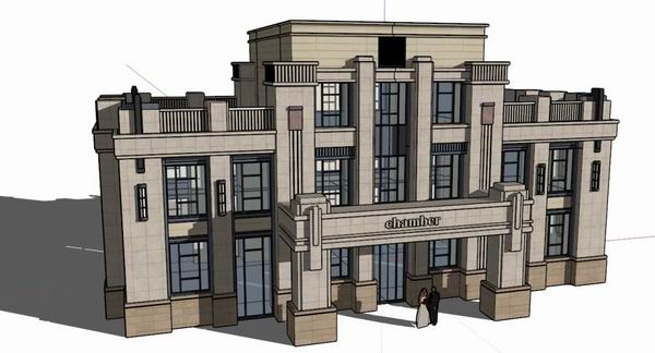 SketchUp Model: Multi-Story Classical Style Residential Activity Center