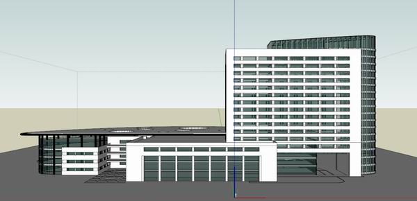 Modern High-Rise Office Building Model in SketchUp