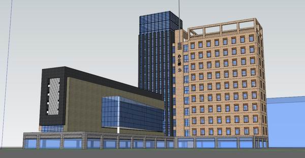 Modern High-Rise Office Building Model in SketchUp