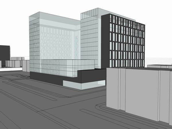 Modern High-Rise Office Building Model in SketchUp