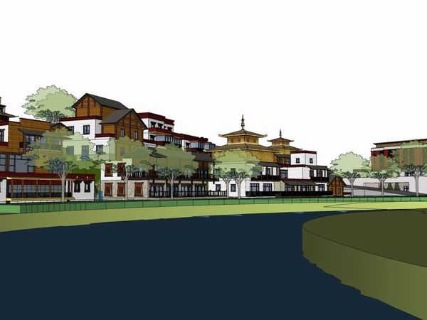 Multi-Story Inner Mongolian Hotel Model in Classical Style | SketchUp Design