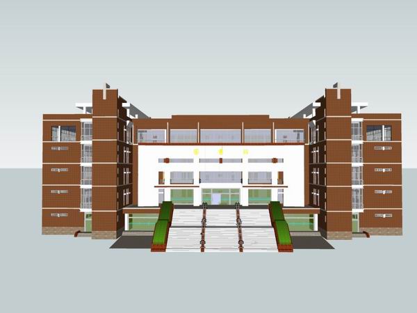 SketchUp Cultural Model: Multi-Story Classical Library Architecture
