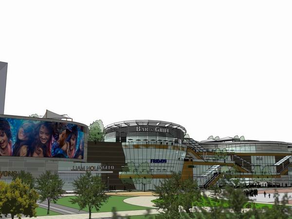 SketchUp Business Model: Modern Multi-Story Commercial Beer City Design