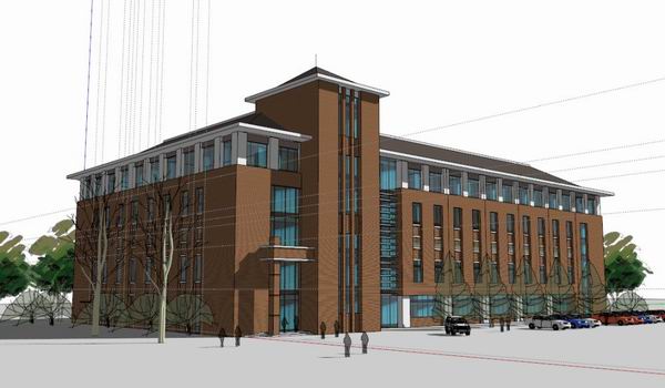Classical Multi-Story Office Building Model in SketchUp